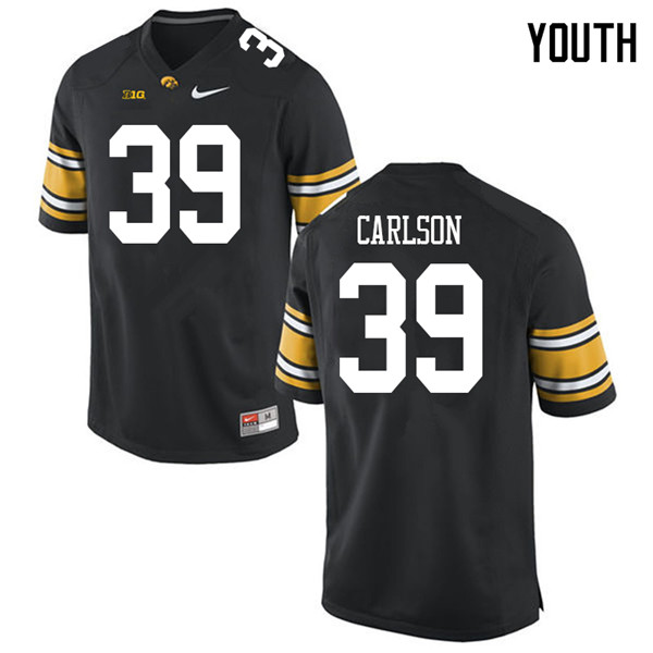 Youth #39 John Carlson Iowa Hawkeyes College Football Jerseys Sale-Black